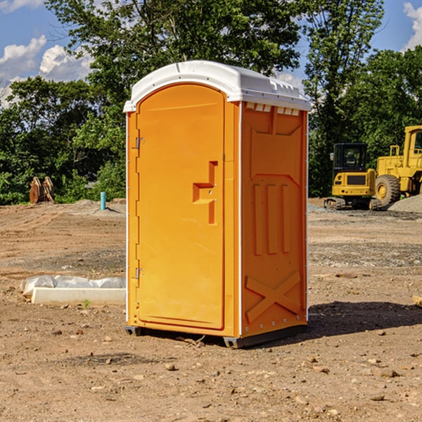 how often are the portable restrooms cleaned and serviced during a rental period in Sanborn County